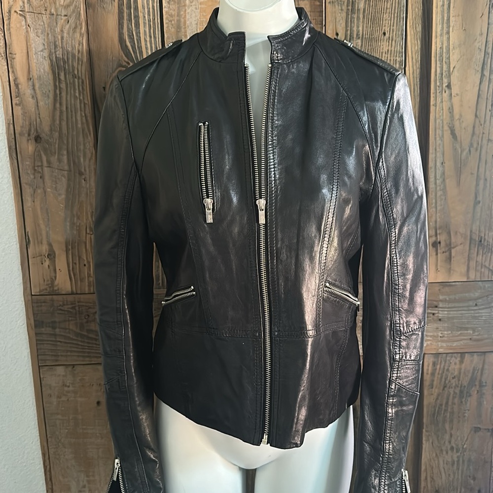 Black Rivet Moto Leather Jacket